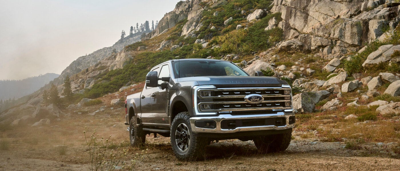 2024 Ford F-250 exterior parked in front of mountains